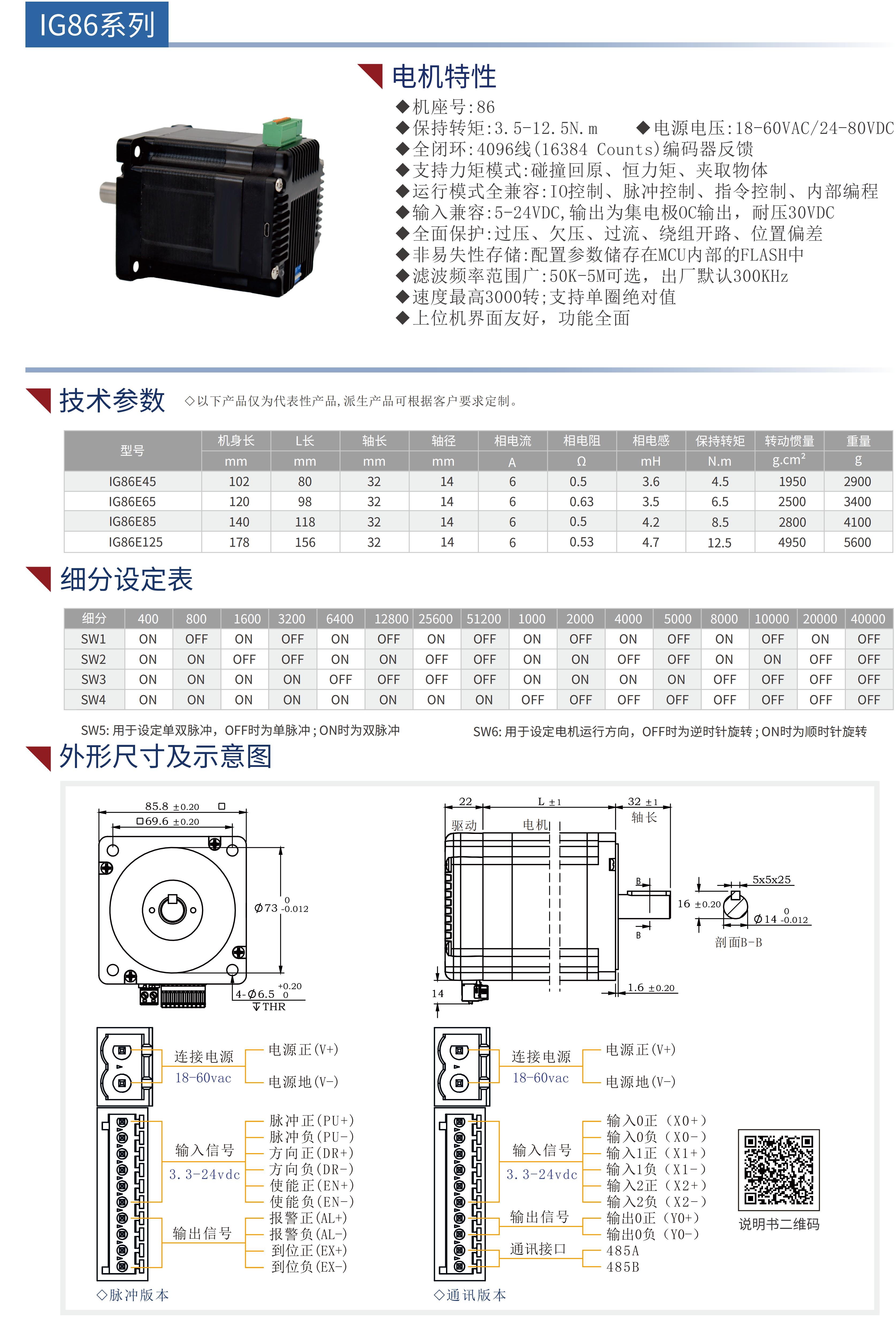 IG系列86集成式步進(jìn)伺服電機(jī)(閉環(huán))