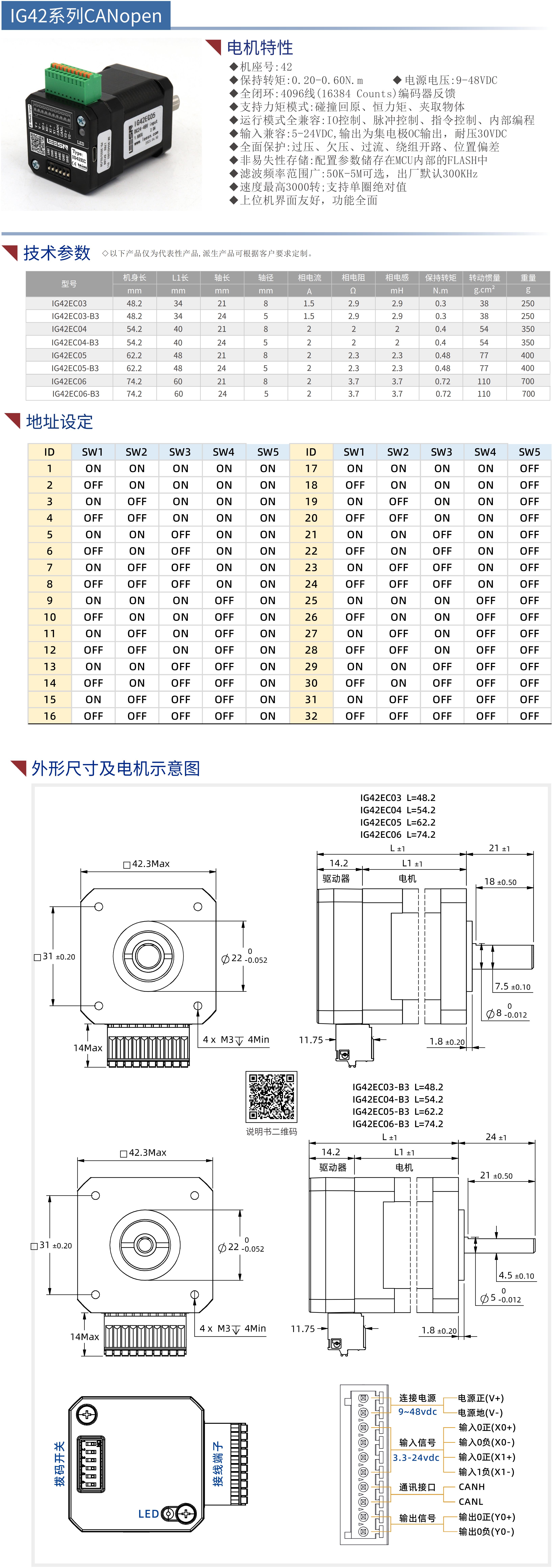 IG系列42集成式步進(jìn)伺服電機(jī)(485通訊)