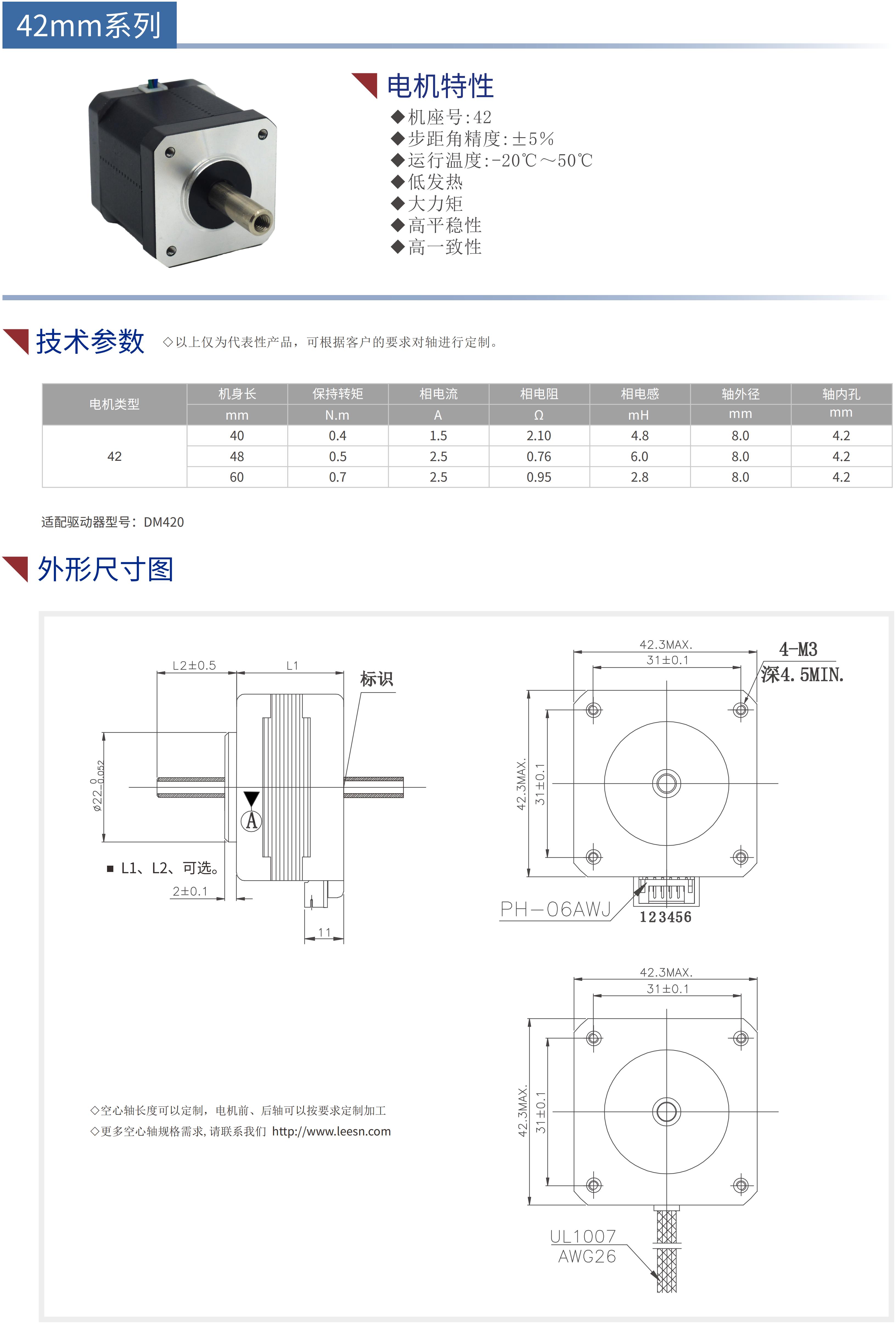 42系列空心軸步進(jìn)電機(jī)